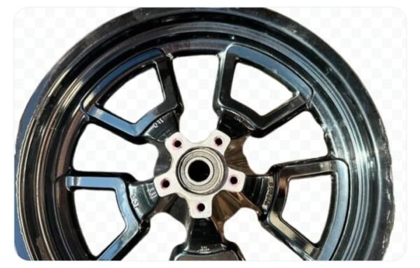 Black powder coated lowrider wheels complete with bearings installed. Mount wheels - Image 3