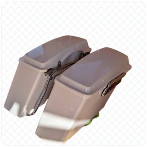 White Hard Saddle Bag Kit for 2000s Style Fatboy