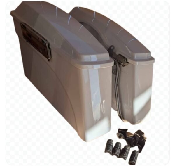 White Hard Saddle Bag Kit for 2000s Style Fatboy - Image 6