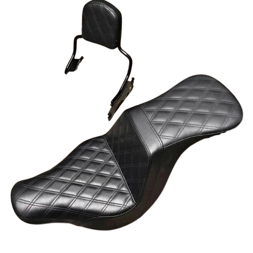 Saddleman Seat with Quick Detach Sissy Bar and Lattice Stitch Backrest