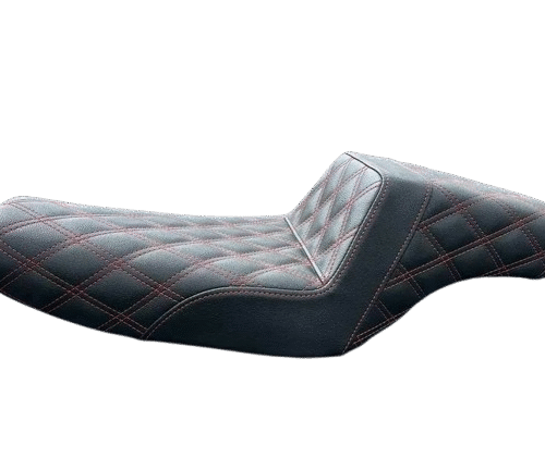 Harley Sportster Saddleman Seat with Red Diamond Stitching